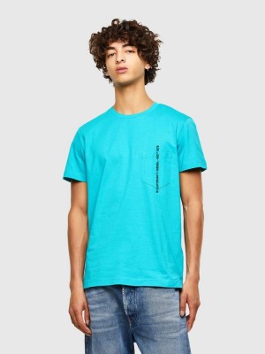 AZURE Diesel T Rubin Pocket J1 Men's T Shirts | 15693KHIQ