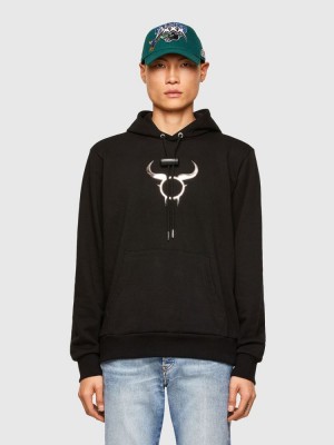 Black Diesel Cl S Girk Hood O Men's Sweatshirts | 57629IMJB