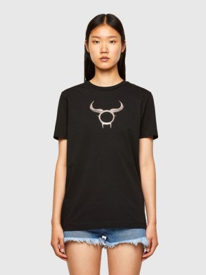 Black Diesel Cl T Diegos O2 Women's T Shirts | 90583QCMV