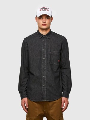 Black Diesel D Billy Men's Shirts | 49052ESCD