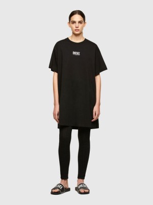 Black Diesel D Bowi Smallogo Women's Dresses | 12835ULZB