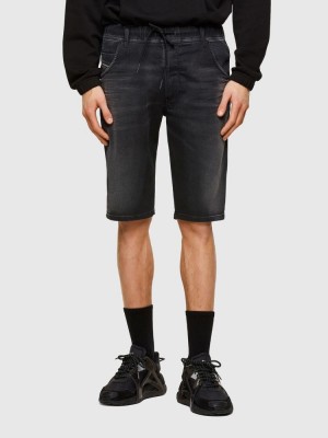 Black Diesel D Krooshor Men's Denim Shorts | 25369UGEY