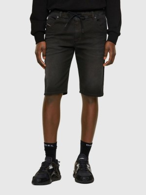 Black Diesel D Krooshor Men's Denim Shorts | 27584TBGO