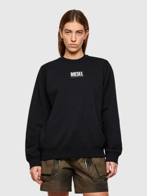 Black Diesel F Ang Smallogo Women's Sweatshirts | 25768MEWT