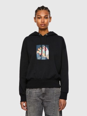 Black Diesel F Magdalena R1 Women's Sweatshirts | 61045QZWX