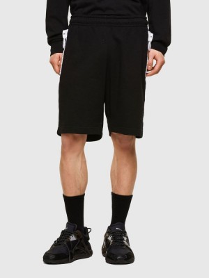 Black Diesel P Horty Men's Shorts | 73028JWKQ