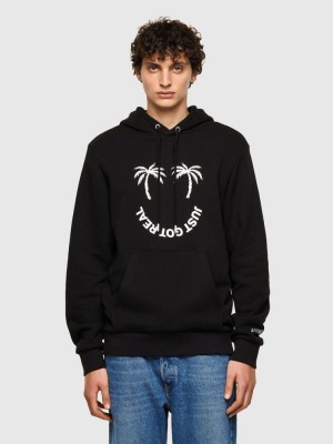 Black Diesel S Girk Hood B1 Men's Sweatshirts | 16094NWAS