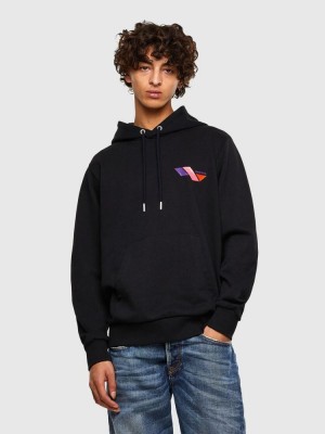 Black Diesel S Girk Hood K3 Men's Sweatshirts | 35217VIST