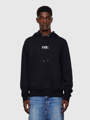 Black Diesel S Girk Hood Smallogo Men's Sweatshirts | 03687SYAL