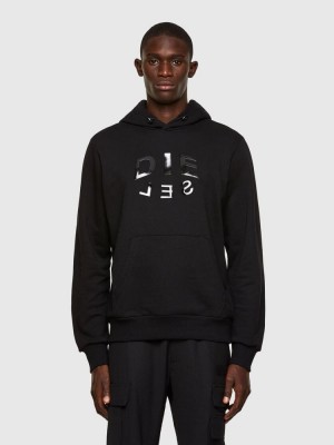 Black Diesel S Girkel Hood A60 Men's Sweatshirts | 65318LHFJ