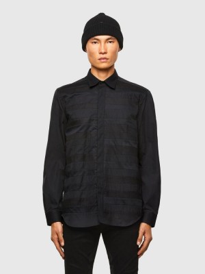 Black Diesel S Weir Men's Shirts | 26879GTUI