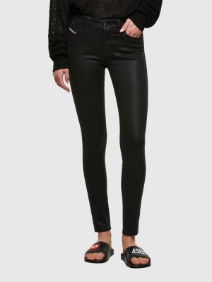 Black Diesel Slandy Women's Skinny Jeans | 78416THUZ