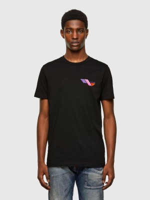 Black Diesel T Diegos K11 Men's T Shirts | 42390QHGR