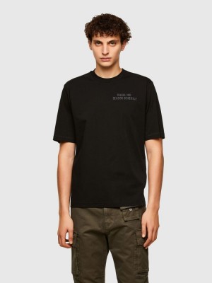 Black Diesel T Goran A1 Men's T Shirts | 68570XTLO