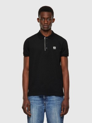 Black Diesel T Harry Men's Polos | 18642LBHT