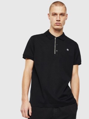 Black Diesel T Hart Men's Polos | 93027LIWD