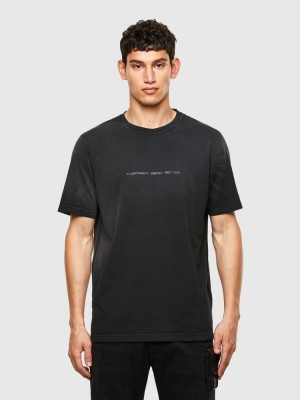 Black Diesel T Jubind Slits A1 Men's T Shirts | 82165VPKB