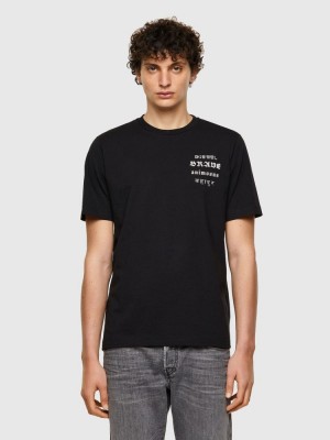 Black Diesel T Just B59 Men's T Shirts | 80529FDYW