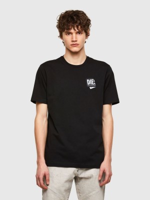 Black Diesel T Just Lab Men's T Shirts | 82945NZFB