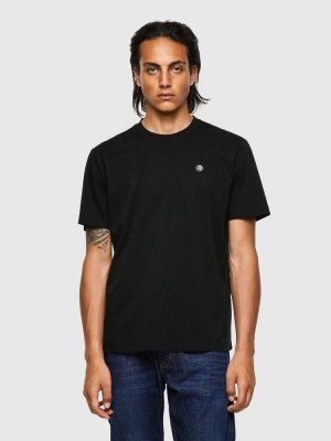 Black Diesel T Just Romohi Men's T Shirts | 81706KTBY