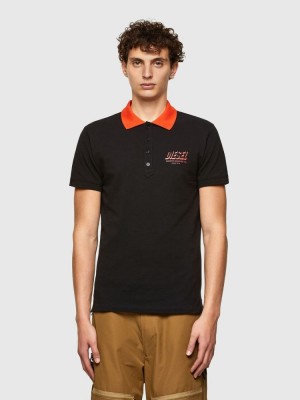 Black Diesel T Randy New A1 Men's Polos | 36859ARFJ