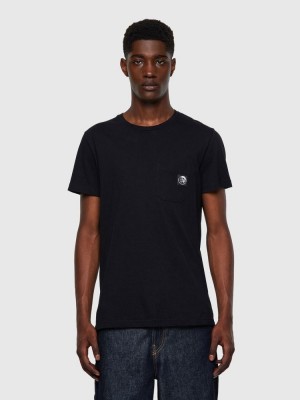 Black Diesel T Worky Mohi Men's T Shirts | 39812IVUY