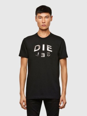 Black / Brown Diesel T Diegos A1 Men's T Shirts | 63207GCBH