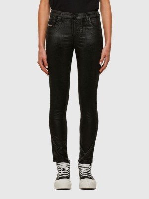 Black / Dark Grey Diesel Babhila Women's Slim Jeans | 18254CNHK