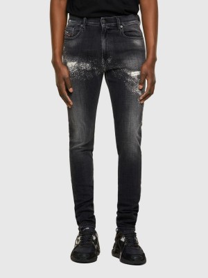 Black / Dark Grey Diesel D Amny Men's Skinny Jeans | 41750ZFUL