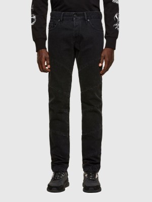 Black / Dark Grey Diesel D Kras Men's Slim Jeans | 73261YXNO