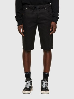 Black / Dark Grey Diesel D Krooshor Men's Shorts | 07596OMVX