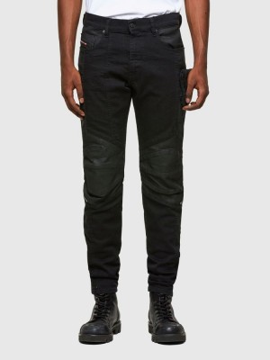 Black / Dark Grey Diesel D Strukt Men's Slim Jeans | 92816CTDH