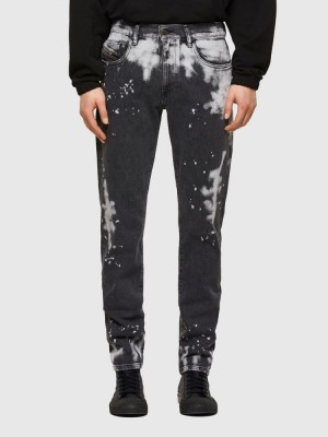 Black / Dark Grey Diesel D Strukt Men's Slim Jeans | 85420QPWR