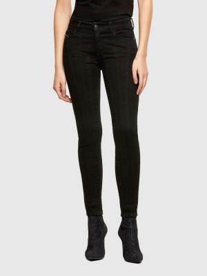 Black / Dark Grey Diesel Slandy Women's Skinny Jeans | 97840TRLK