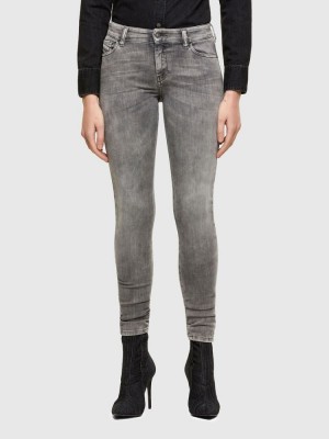 Black / Dark Grey Diesel Slandy Women's Skinny Jeans | 19470RWCT