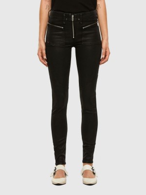 Black / Dark Grey Diesel Slandy Women's Skinny Jeans | 38205ONPH