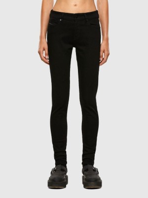 Black / Dark Grey Diesel Slandy Women's Skinny Jeans | 03185LAQS