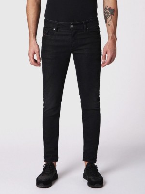 Black / Dark Grey Diesel Sleenker Men's Skinny Jeans | 91327XZME