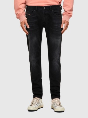 Black / Dark Grey Diesel Sleenker Men's Skinny Jeans | 80491QNZU