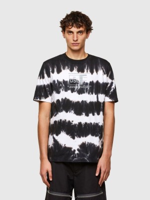 Black / White Diesel T Just A38 Men's T Shirts | 70516OPKZ