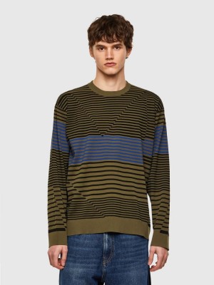 Blue / Green Diesel K Baltic Men's Sweaters | 68910SGUL