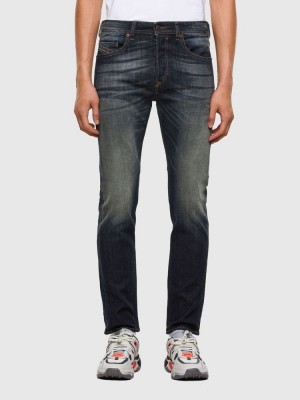 Dark Blue Diesel Buster Men's Tapered Jeans | 86590XTIC