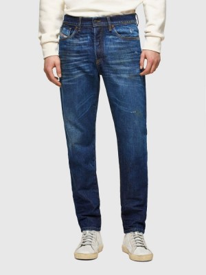 Dark Blue Diesel D Fining Men's Tapered Jeans | 04762EQLY