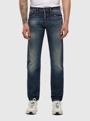 Dark Blue Diesel D Kras Men's Slim Jeans | 91078WKPN