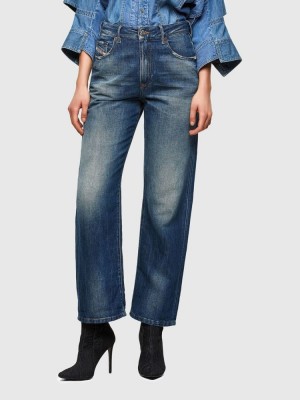 Dark Blue Diesel D Reggy Women's Straight Jeans | 20597MDZN