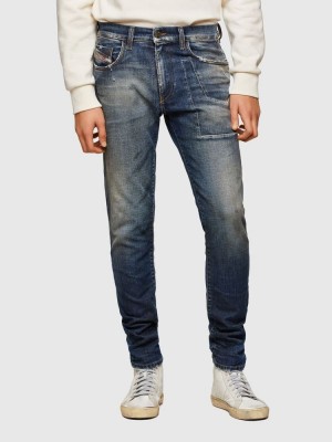 Dark Blue Diesel D Strukt Men's Slim Jeans | 09561OECT