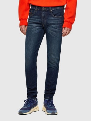 Dark Blue Diesel D Strukt Men's Slim Jeans | 27653SFHT