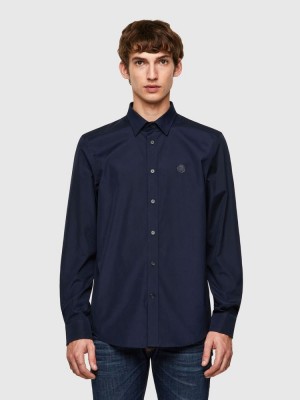 Dark Blue Diesel S Bill Men's Shirts | 34581XPIU