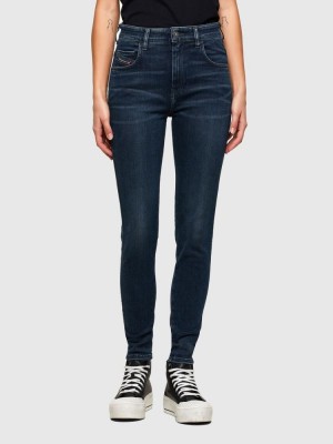 Dark Blue Diesel Slandy High Women's Skinny Jeans | 50146MQBT