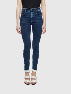 Dark Blue Diesel Slandy High Women's Skinny Jeans | 45382KLJG